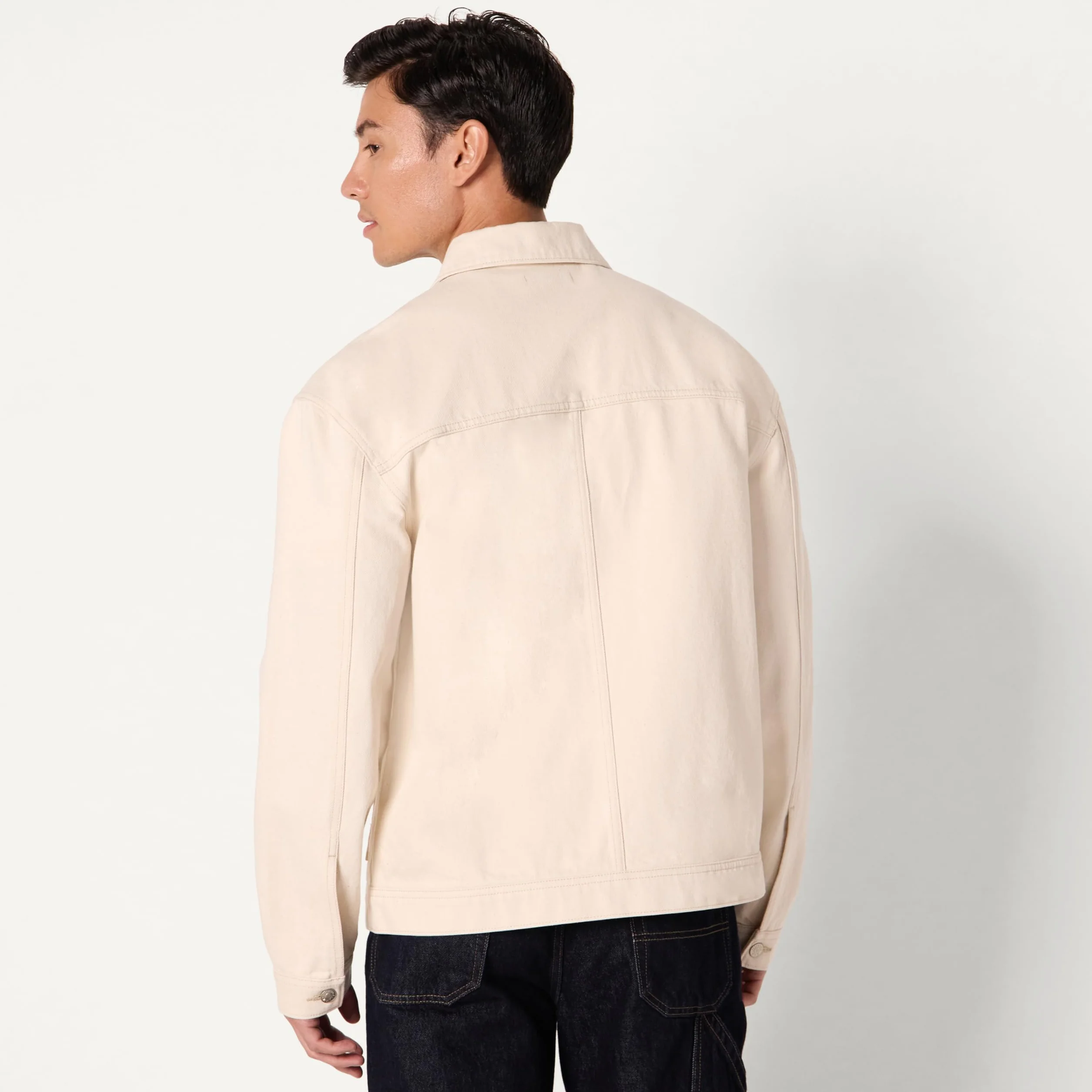 Amazon Essentials Hombre Chaqueta Funcional Vaquera Rígida de Corte Holgado