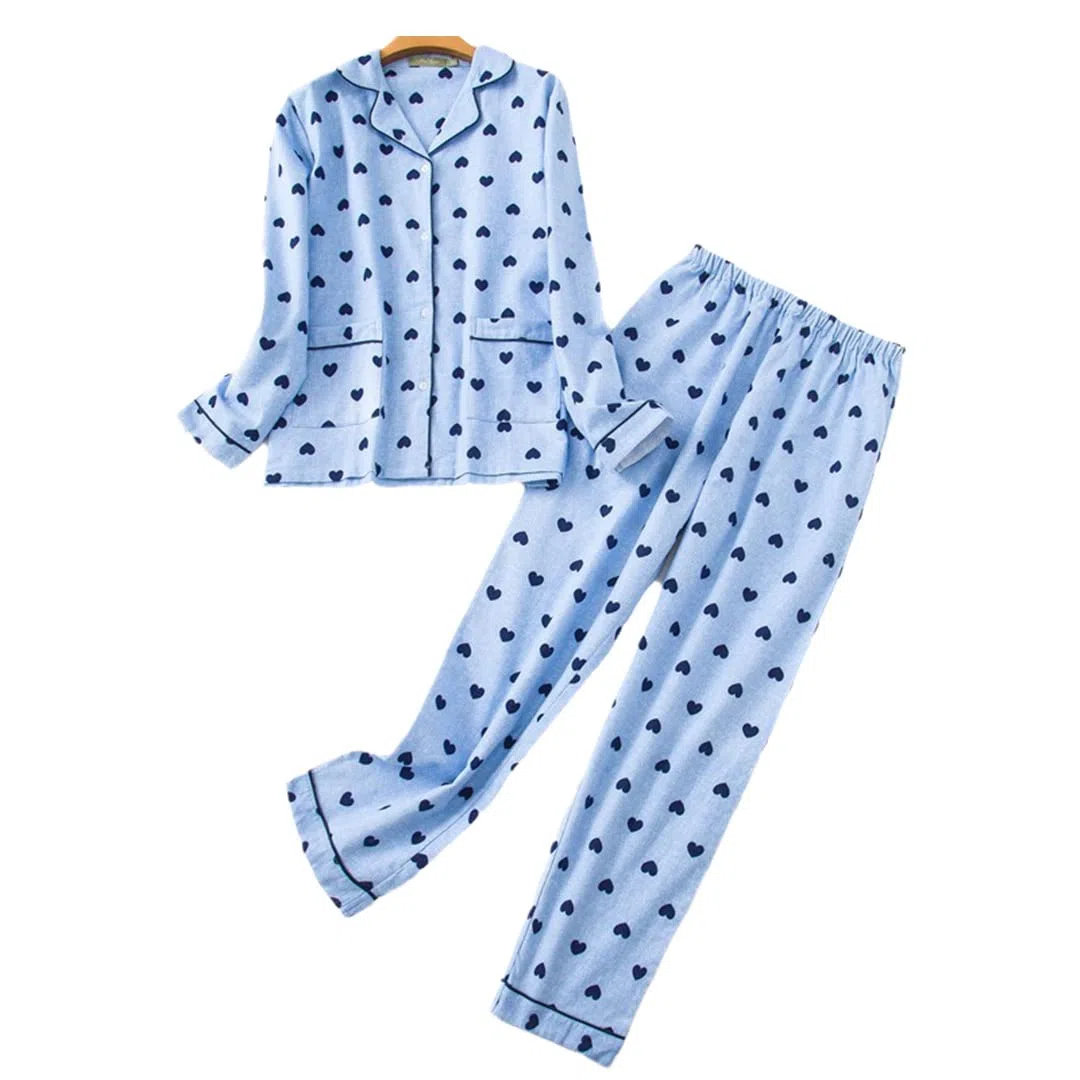 Conjunto de Pijama de Invierno para Mujer,Franela de algodón, Pantalones Largos, Traje para Dormir, 7 M