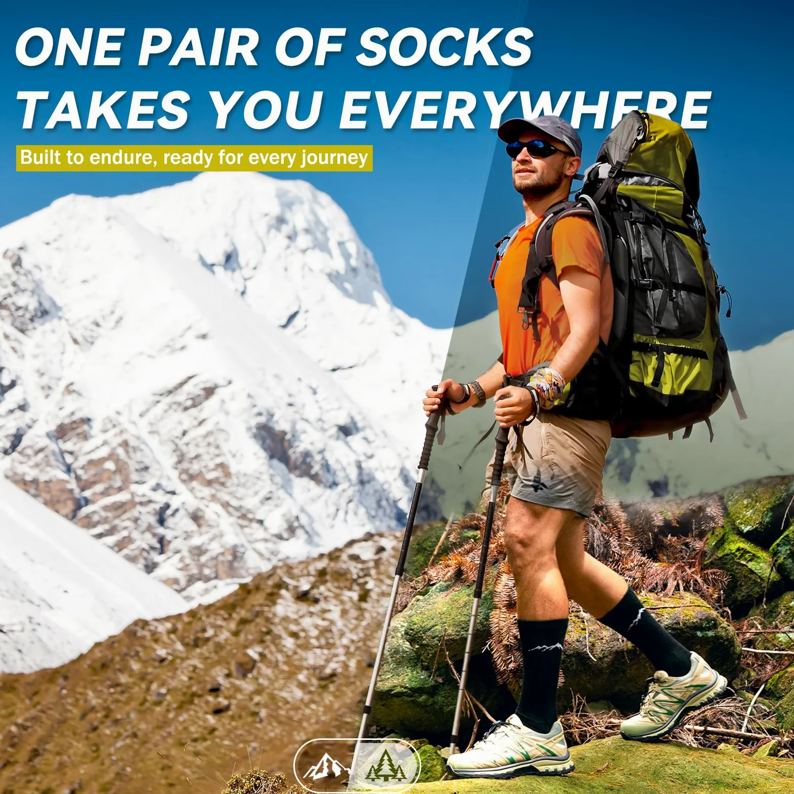 Merino Protect Calcetines Lana Merino Montaña Calcetines de Lana Gruesa Para Hombre Trekking Térmicos Ciclismo Montaña Caminar