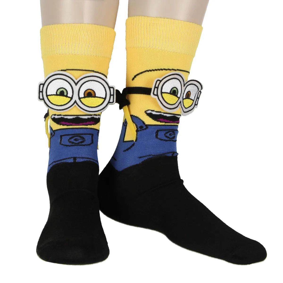 Bioworld Despicable Me Minions Socks 3D Bob The Minion Character - Calcetines suaves y elásticos para hombre, Amarillo, 8