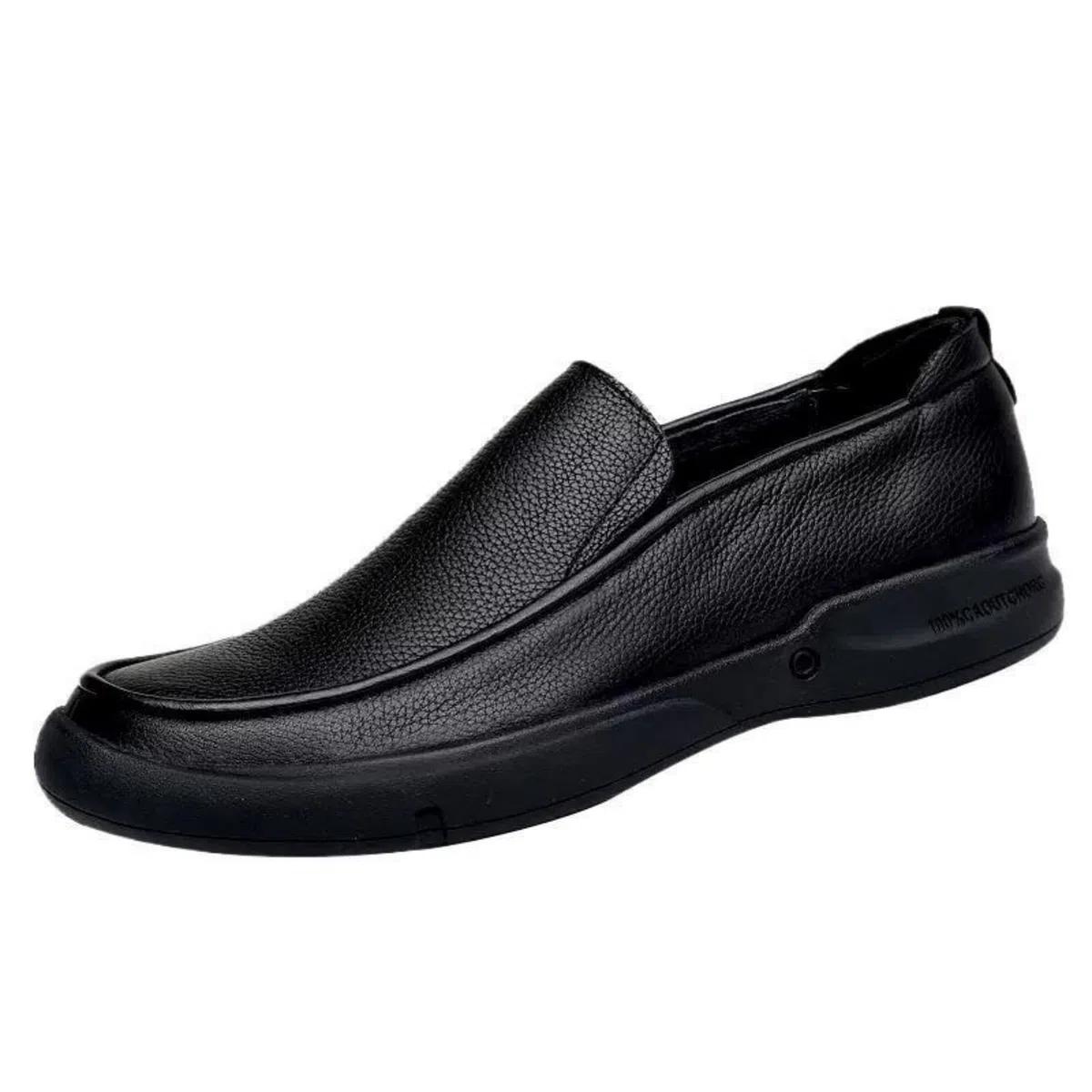 Amtopiyo Mocasines de piel auténtica suave para hombre, zapatos de vestir formales, Negro -, 42 EU