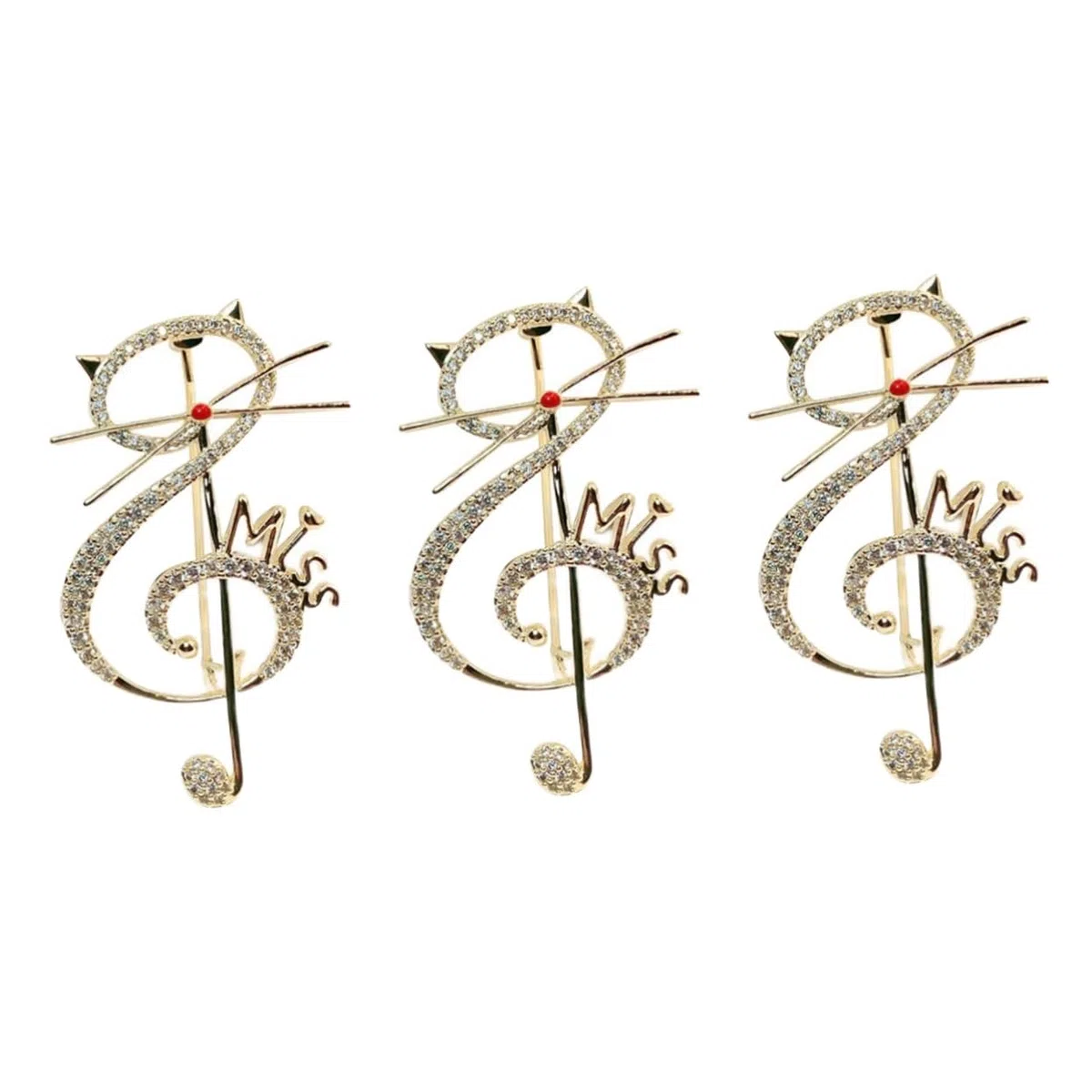 Holibanna Broche De Nota Musical Clips De Broche De Circón Bufanda Bandana Para Mujer Broche Esmaltado Kawaii Adorable Broche De Circón Broche Para Mujer Broches Retro Golden Cobre