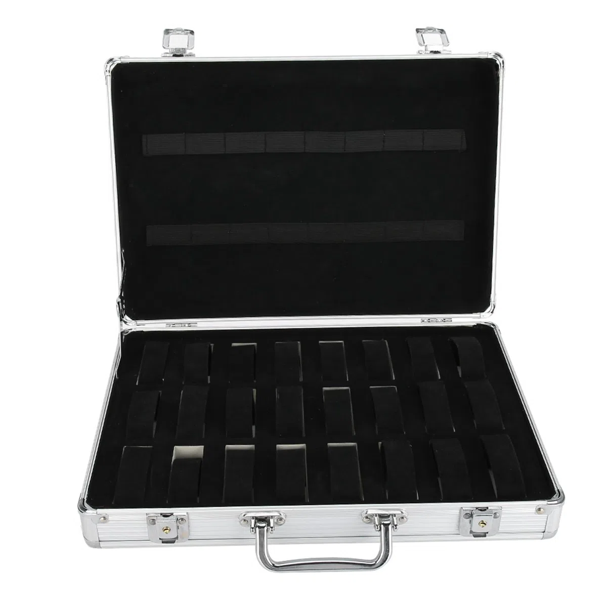 Caja de Almacenamiento de Relojes de Aleación de Aluminio de 24 Rejillas, Estuche Organizador Duradero y de Moda para Coleccionistas, Diseño Ecológico