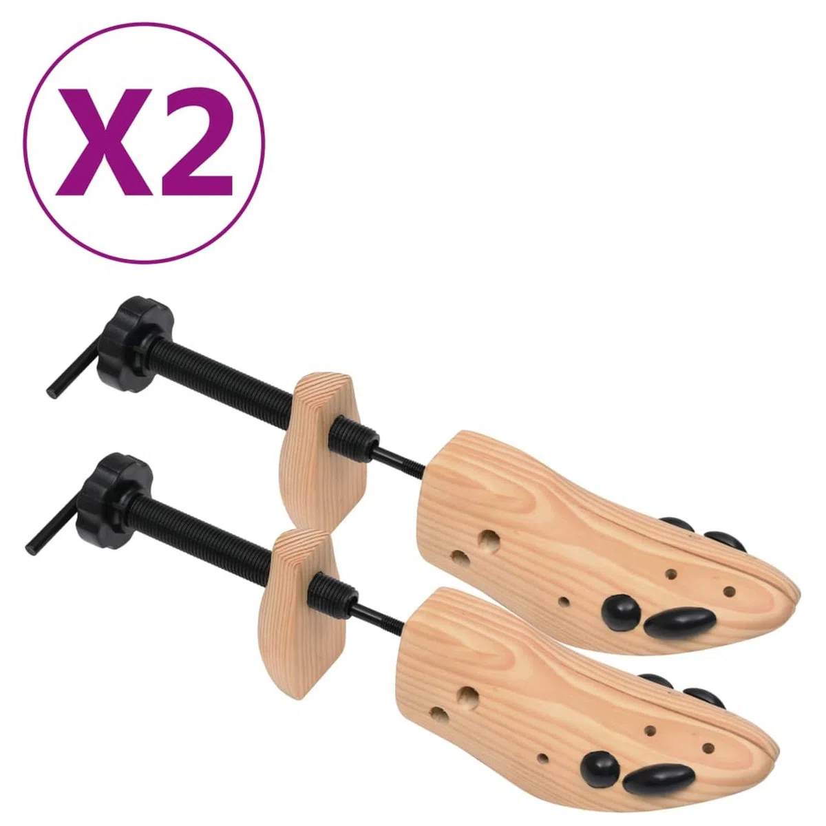Hormas de Zapatos de Madera para Mantener su Calzado Perfecto - Ajustables 41-46, 12 Orificios y 8 Tapones para Aliviar Presión