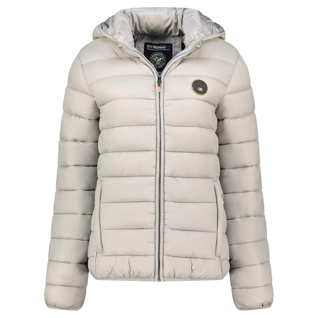 Geographical Norway Atikamap Lady Hood Chaqueta Acolchada Ligera Mujer con Capucha Cremallera Completa Poliamida Bolsillos Laterales Parche Distintivo