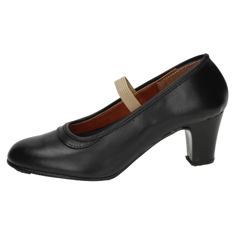 24 Zapatos de Baile Profesional de Piel, con elástica y Clavos en el talón, Hechos en España NIÑA Zapatos TACÓN