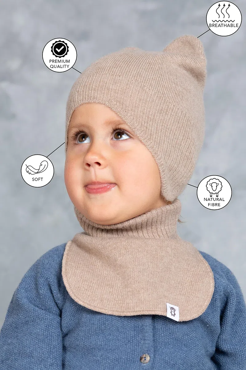 Gorro infantil de punto de una sola capa de lana de merino y cachemira para niños pequeños, gorro supersuave y cálido para niños y niñas de 3 a 8 años, gorro de invierno para niños en color