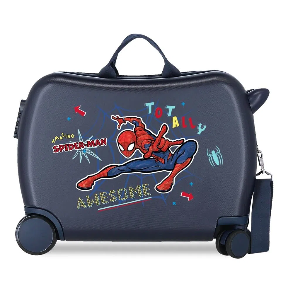 Marvel Spiderman Totally awesome Maleta infantil Azul 52x38.5x20.5cm Rígida ABS Cierre de combinación lateral 34L 1,8 kgs 4 Ruedas Equipaje de Mano