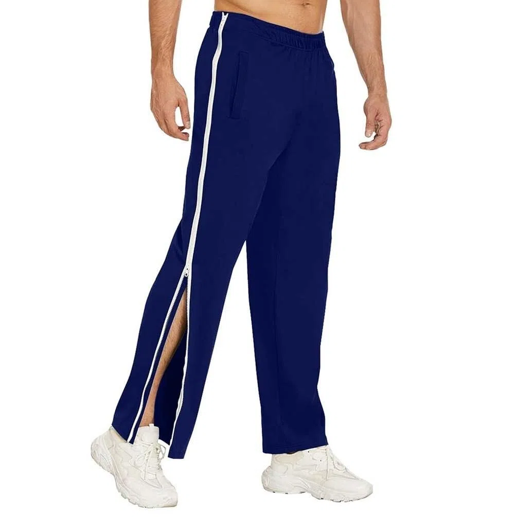 Pantalones De Rehabilitación For Hombre Y Mujer, Con Abertura Lateral (tallas M-3XL), Pantalones De Rehabilitación For Hombre Y Mujer, Largos, Con Abertura Lateral Y Cremallera Lateral(Blue 3,XXL)
