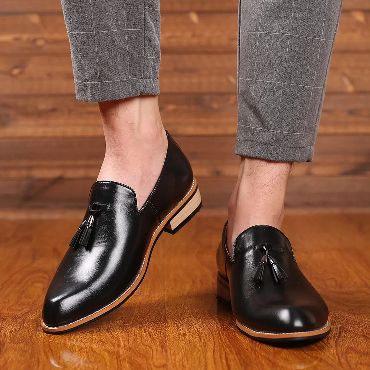 Zapatos para hombre, cuero, moderno, transpirable, cómodo, de negocios, deslizantes, de trabajo, ocio, monocolor, de cuero, para boda, Oxfords, informales, transpirables