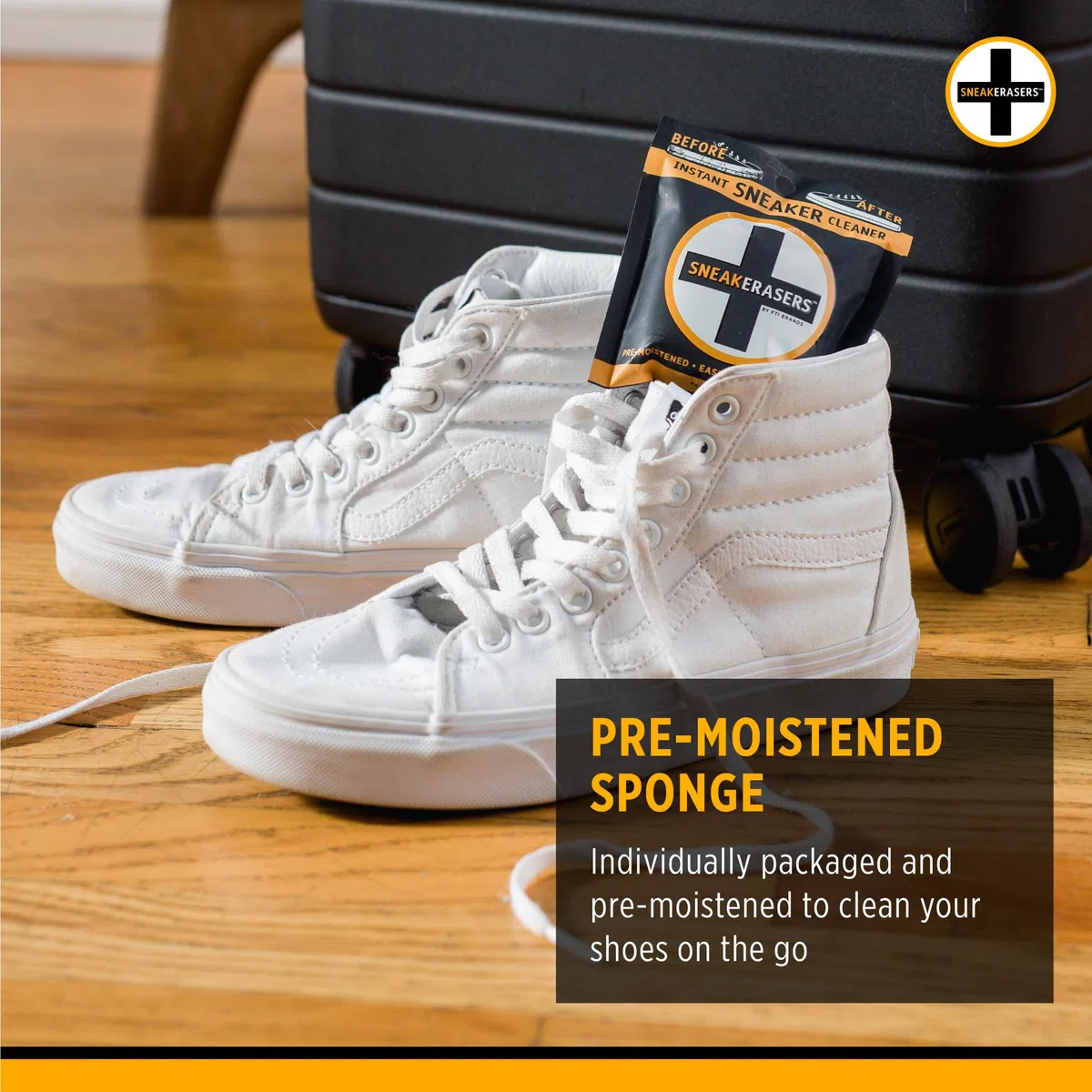 Sneakerasers - Limpiador instantáneo de Suela y Zapatillas, Esponja de Doble Cara prehumedecida