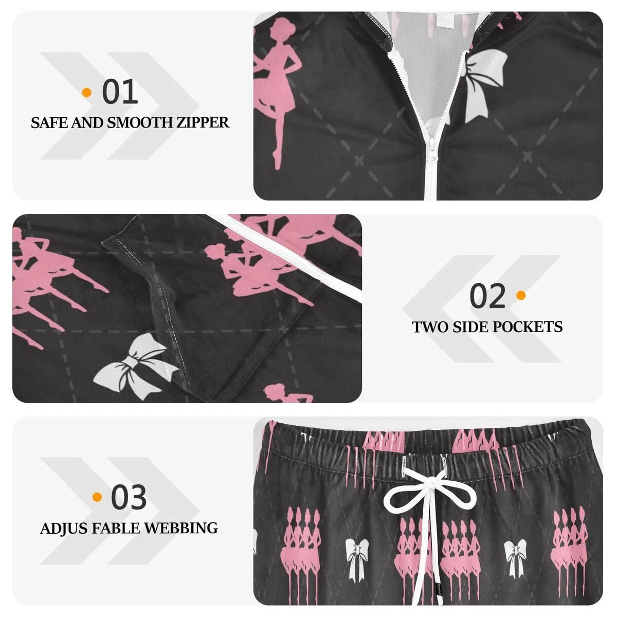 Conjunto deportivo de 2 piezas para mujer, conjunto deportivo de manga larga con lazo blanco