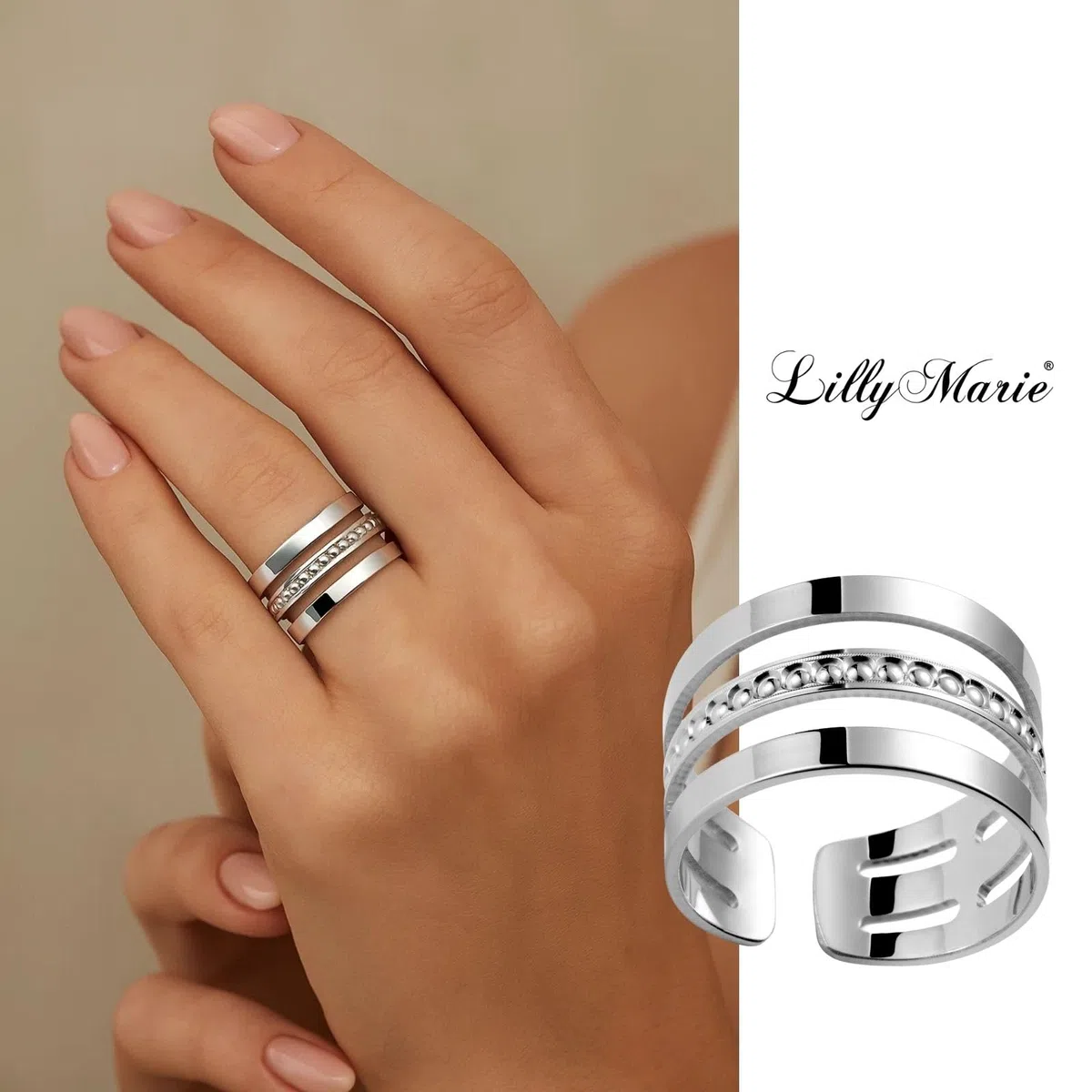 Anillo de plata de ley 925 para mujer, tamaño ajustable, regalo de regalo para mamá