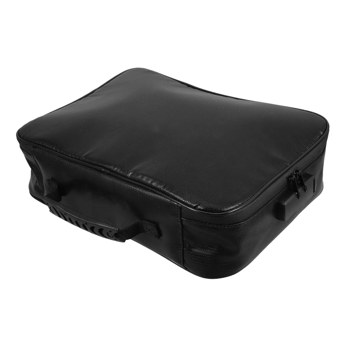 Bolsa de Almacenamiento de Documentos Multicapa Negra con Asa y Cerradura