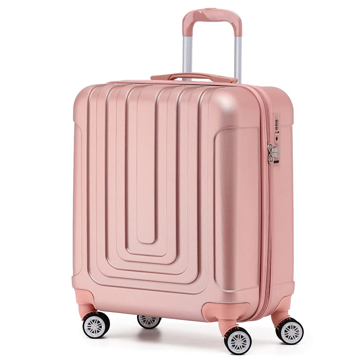 Flight Knight Maleta De Mano Rigida Y Ligera Premium - 8 Ruedas Giratorias - Cerradura TSA Incorporada con Puerto USB - Aprobada por Mas De 100 Aerolineas como EasyJet para Cabina Grande - 56x45x25cm