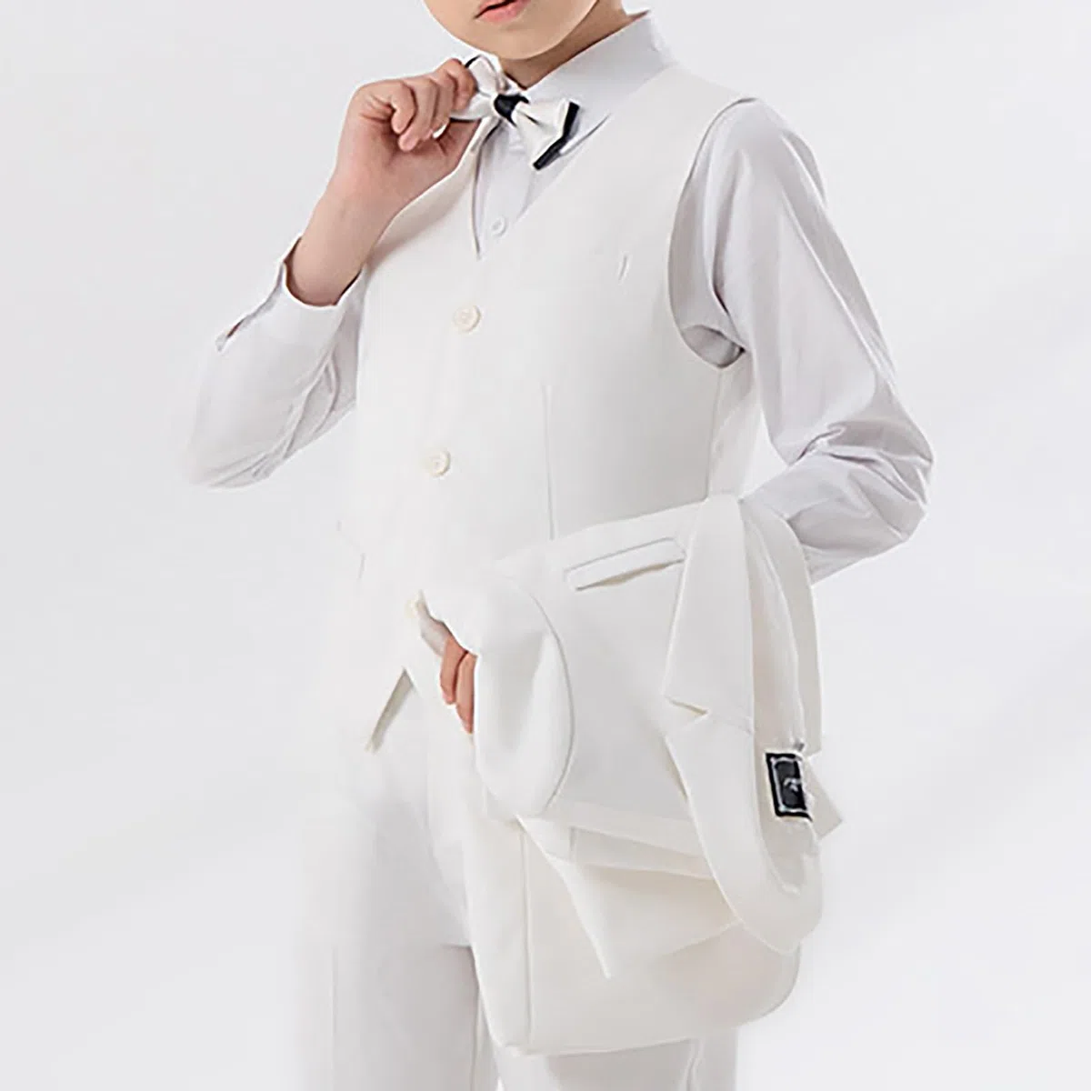 Conjunto De Traje para Niños 5 Piezas Abrigo Elegante Estilo Británico Elegante Pantalones Pajarita Práctica Festivo Fiesta Traje De Conjunto Formal Texturizado Comunión para PAJE Cómodo Ceremonias
