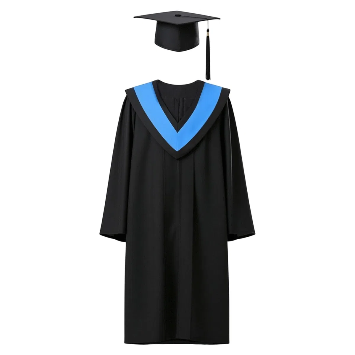 Generisch Elegante bata de graduación para estudiantes de pregrado y doctorado con gorra y borla a juego para la fiesta de graduación