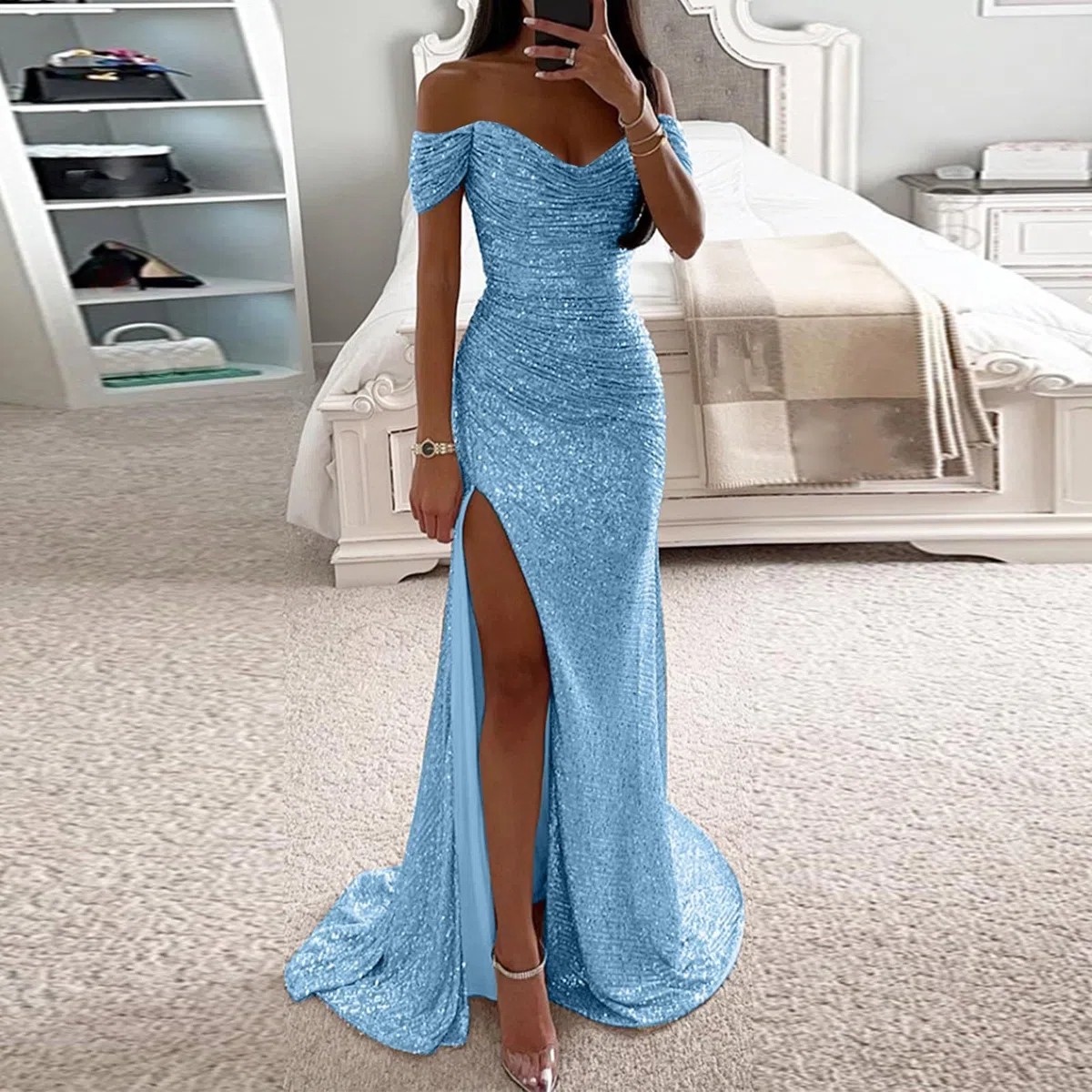 Vestido de verano para mujer, con lentejuelas, para playa, cóctel, verano, informal, occidental, para vacaciones, salir, cita, noche, modesto, trabajo, club, mujer, adolescente, sexy, favorecedor