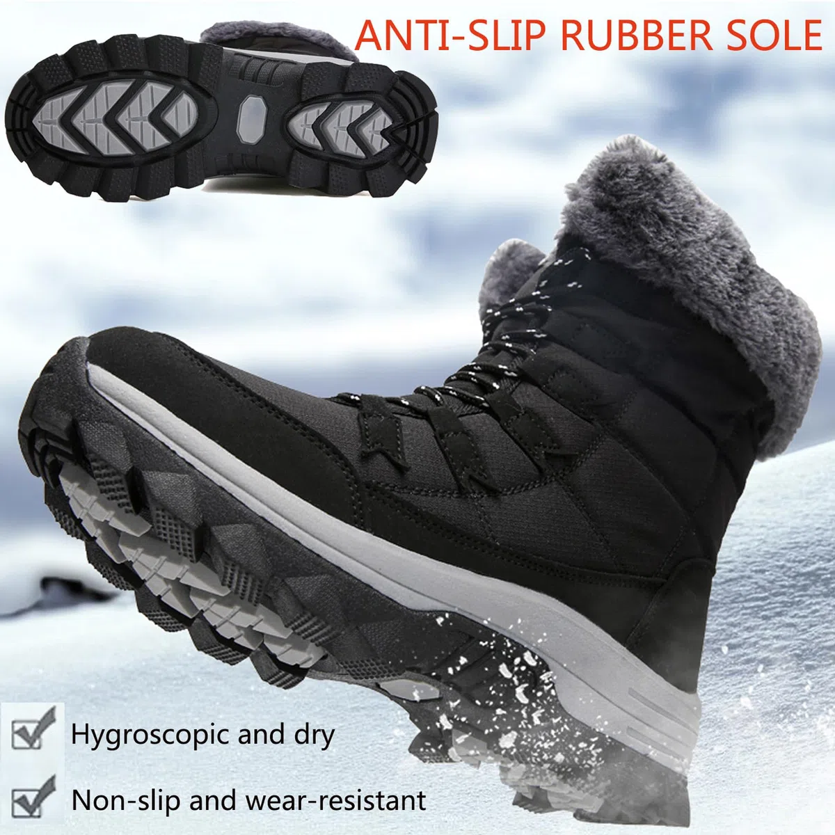 Botas para Mujer Botas de Nieve Botines de Invierno Impermeable Forradas con Pelo Botas de Senderismo Botines de Nieve Botas de Trekking Talla 37-43