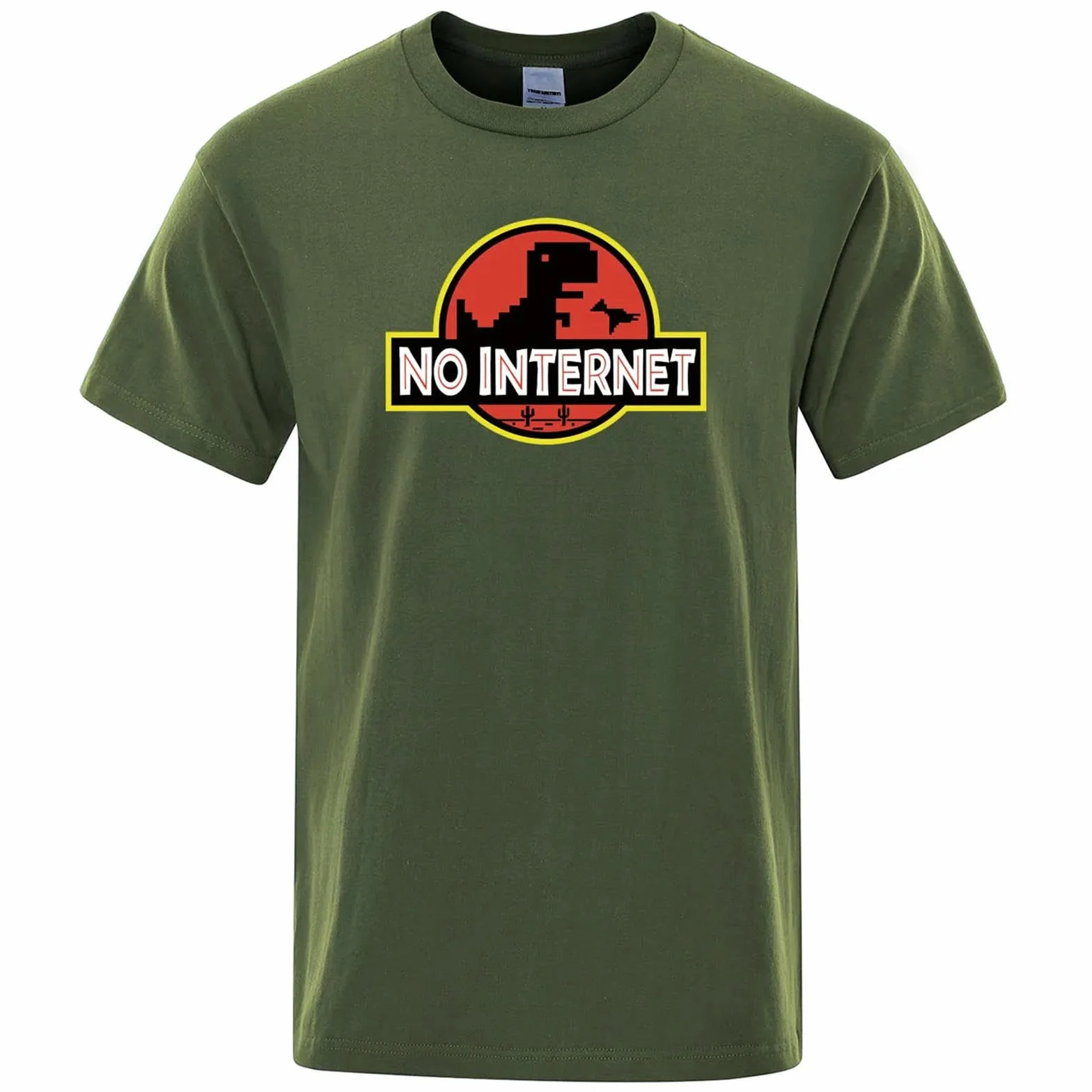 Camisetas Manga Corta Hombre Camiseta con Impresión De Dinosaurios Divertida para Hombres Casual Verano Suelta Hombres-Vino Rojo-2xl
