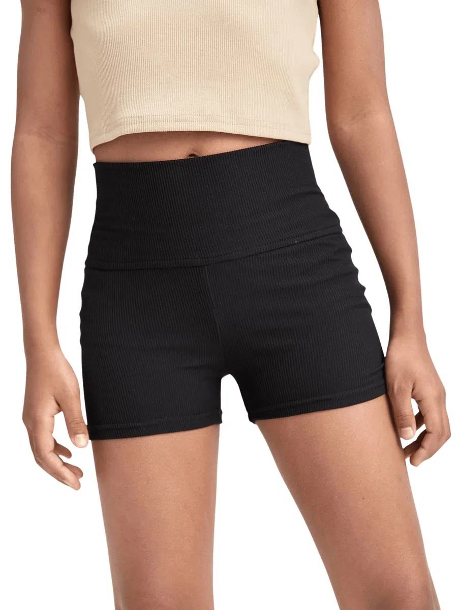 Floerns Pantalones cortos de baile para niñas, transpirables, de punto acanalado, deportivos, para correr