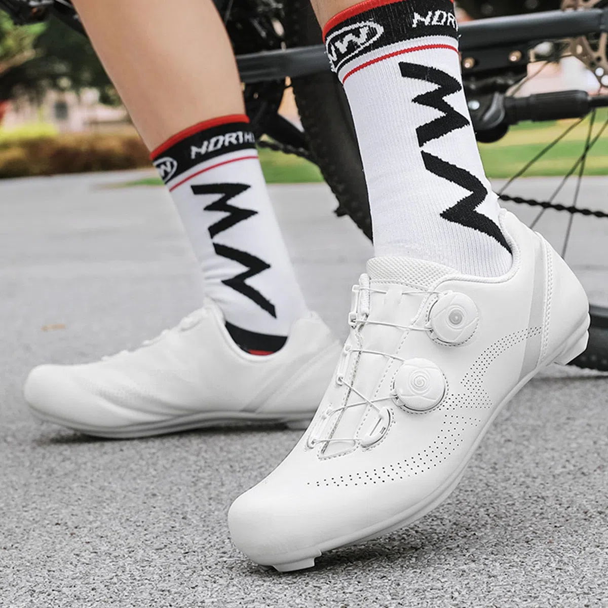 Zapatilla de Ciclismo Carretera para Hombre, Zapatos Bicicleta de Carretera Compatibles con SPD/SPD-SL Lock System Unisex Respirables