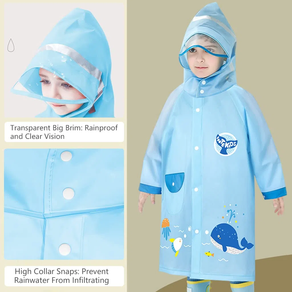 Chubasqueros impermeables para niños, chaqueta impermeable con capucha, poncho de lluvia para niños y niñas, traje de lluvia reutilizable para niños de 2 a 8 años