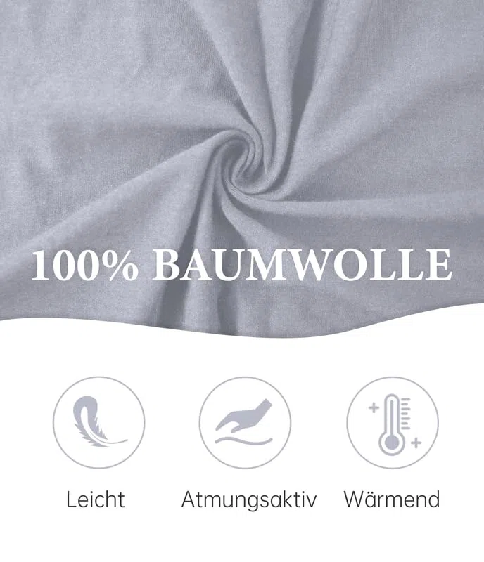 COLORFULLEAF Pijama para mujer 100% algodón largo pijama conjunto dos piezas otoño invierno pijamas manga larga traje de casa, gris, S