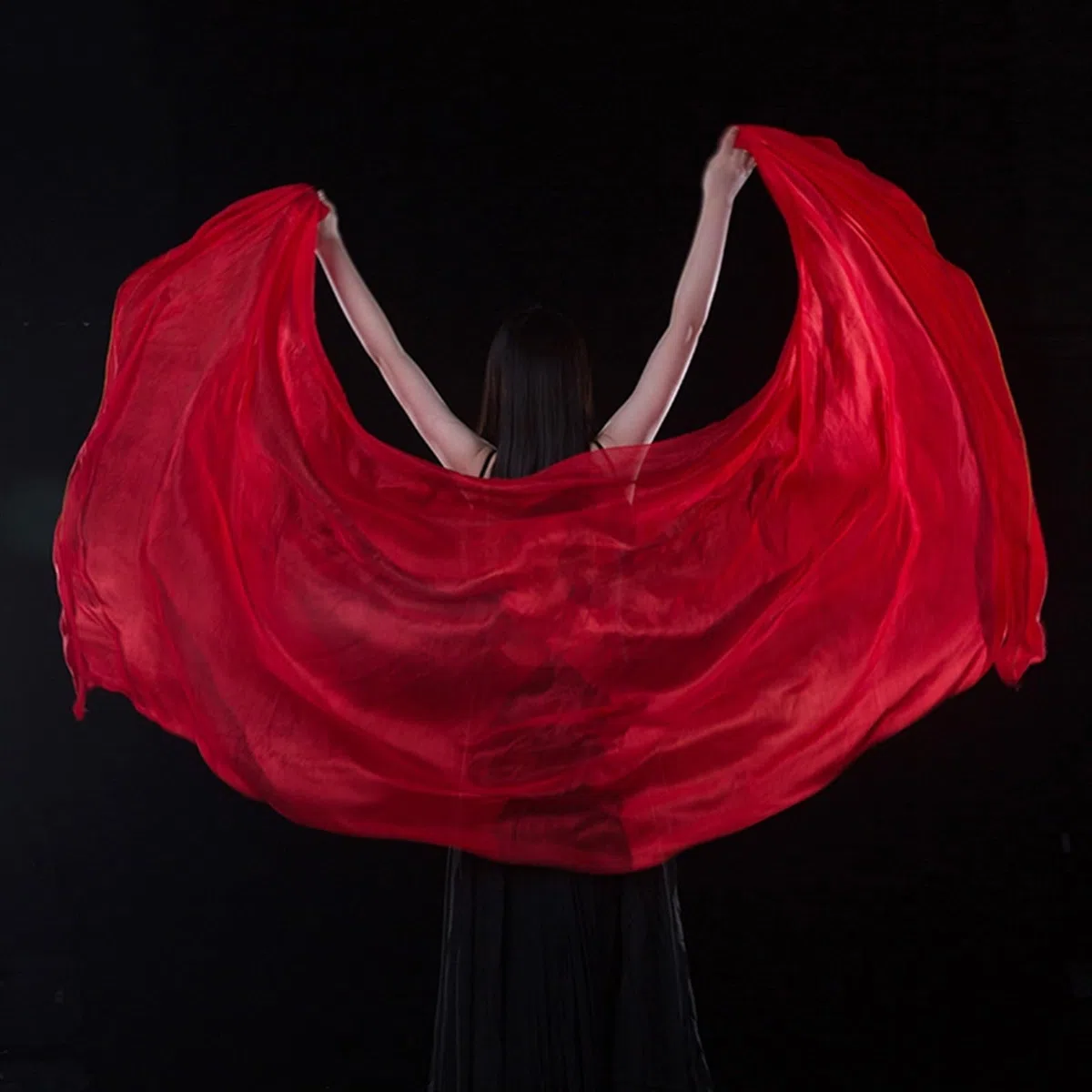 Velo de seda para danza del vientre 100% seda Performance Dance Color sólido Textura ligera velo chales mujeres bufanda disfraces accesorios velos danza del vientre 250 cm x 110 cm. Velos de seda para