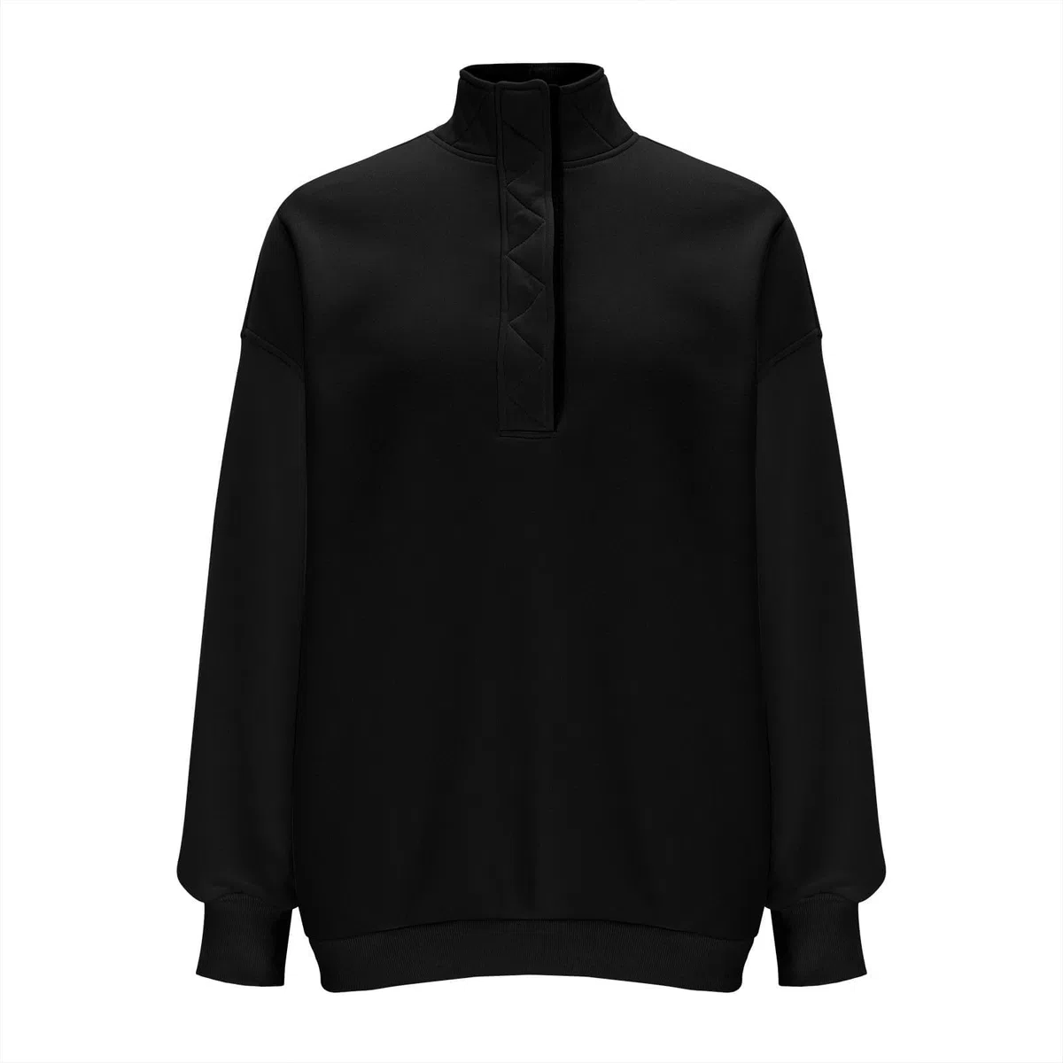 Sudadera Informal de Manga Larga con Cuello Redondo y Botones de Color Liso, Holgada, Suave y cómoda para Uso Diario.