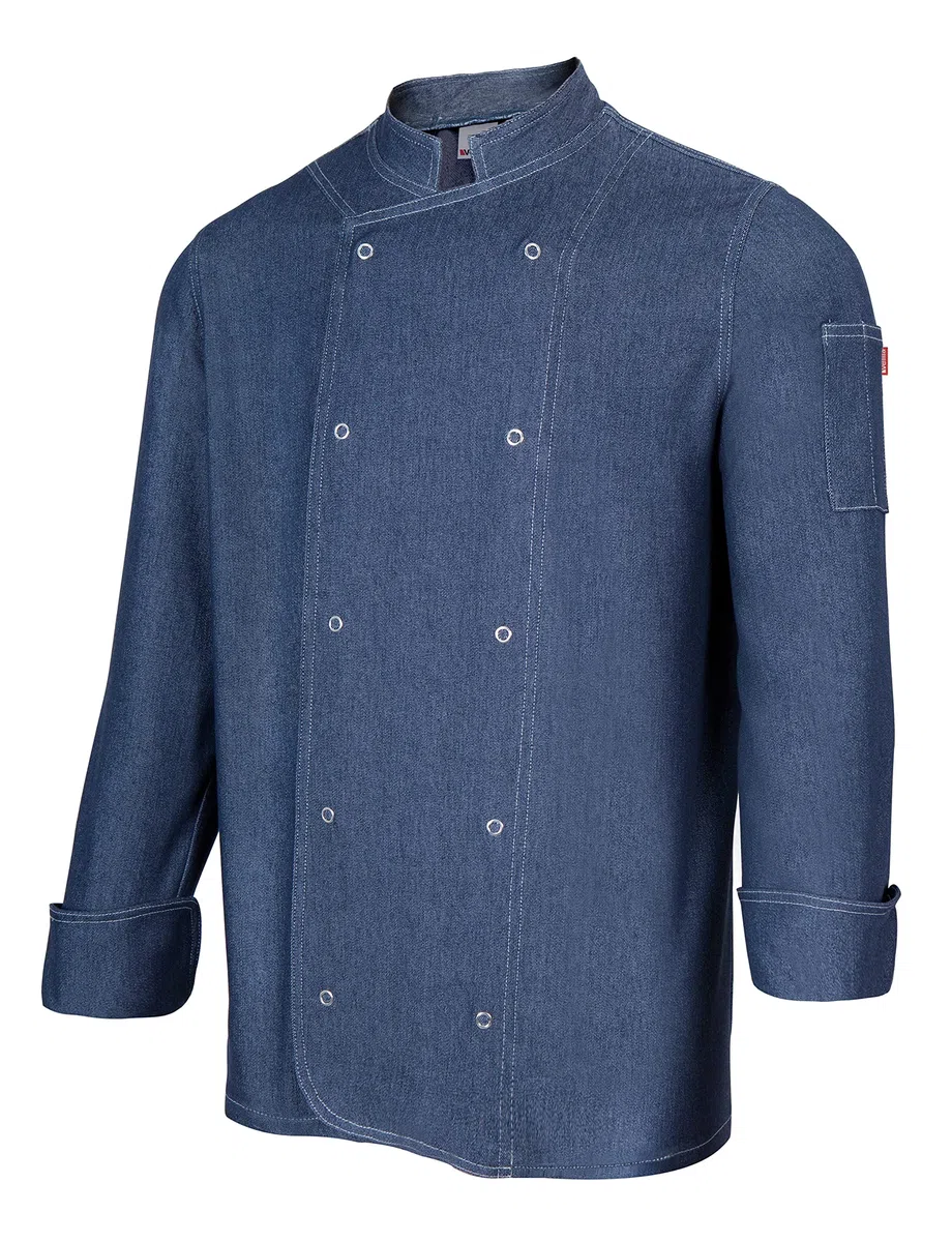 VELILLA Chaqueta de Cocina Denim Con Automáticos Chaqueta de cocinero Unisex adulto