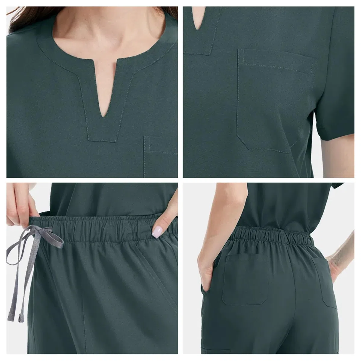 Uniformes médicos Bata Uniforme Mujer artículos de enfermería Accesorios Enfermeras clínica Traje médico salón Belleza SPA para AtencióN MéDica, SalóN De Belleza(Blue,XXL)