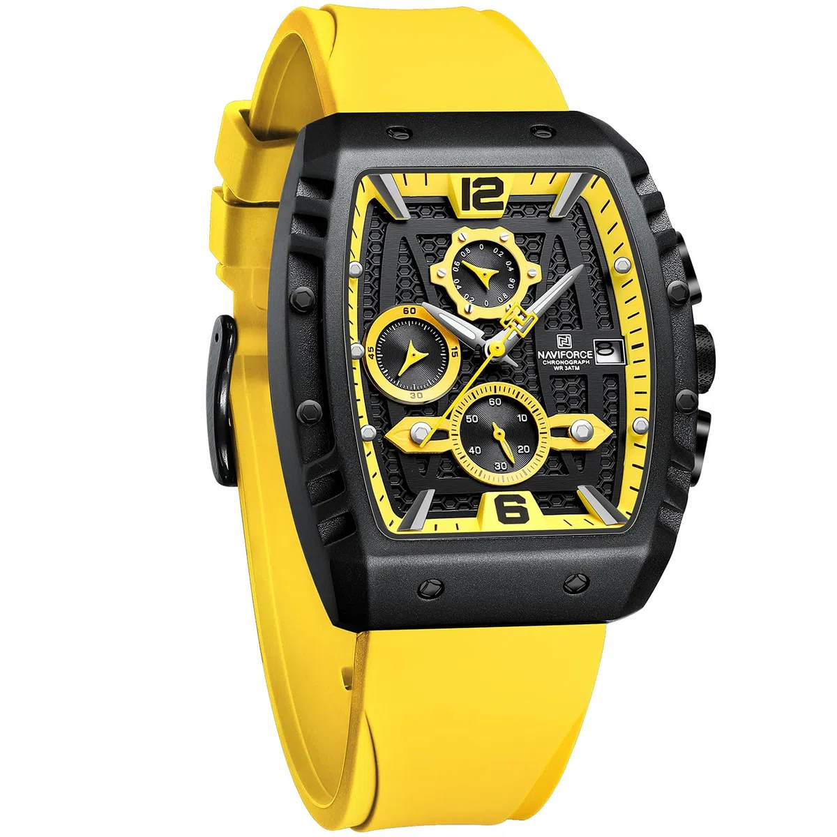 Naviforce Reloj de Cuarzo para Caballero con indicador automático de Fecha y Semana, Reloj de Pulsera analógico