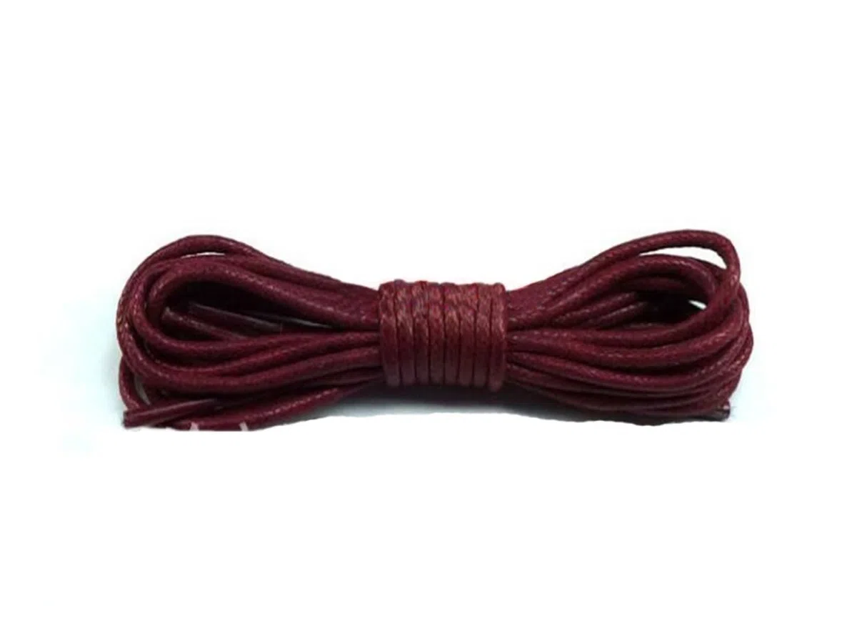 Cordones de zapatos planos, 1 par de cordones de cuero, cordones encerados de algodón, cordones de cuero redondos for zapatos, botas, cordones de zapatos unisex(Burgundy,120cm)