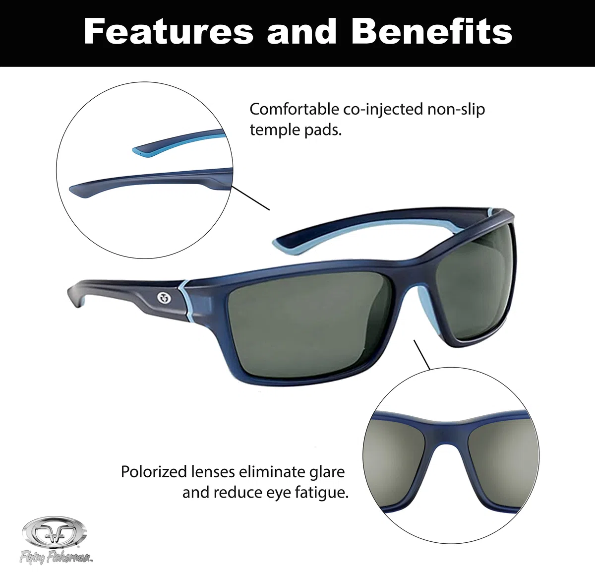 Flying Fisherman Cove Gafas de sol polarizadas con bloqueador UV AcuTint para pesca y deportes al aire libre