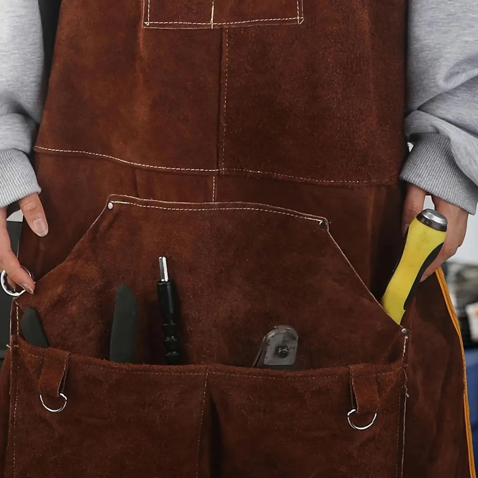Delantal de soldadura de PU sintético resistente for hombres