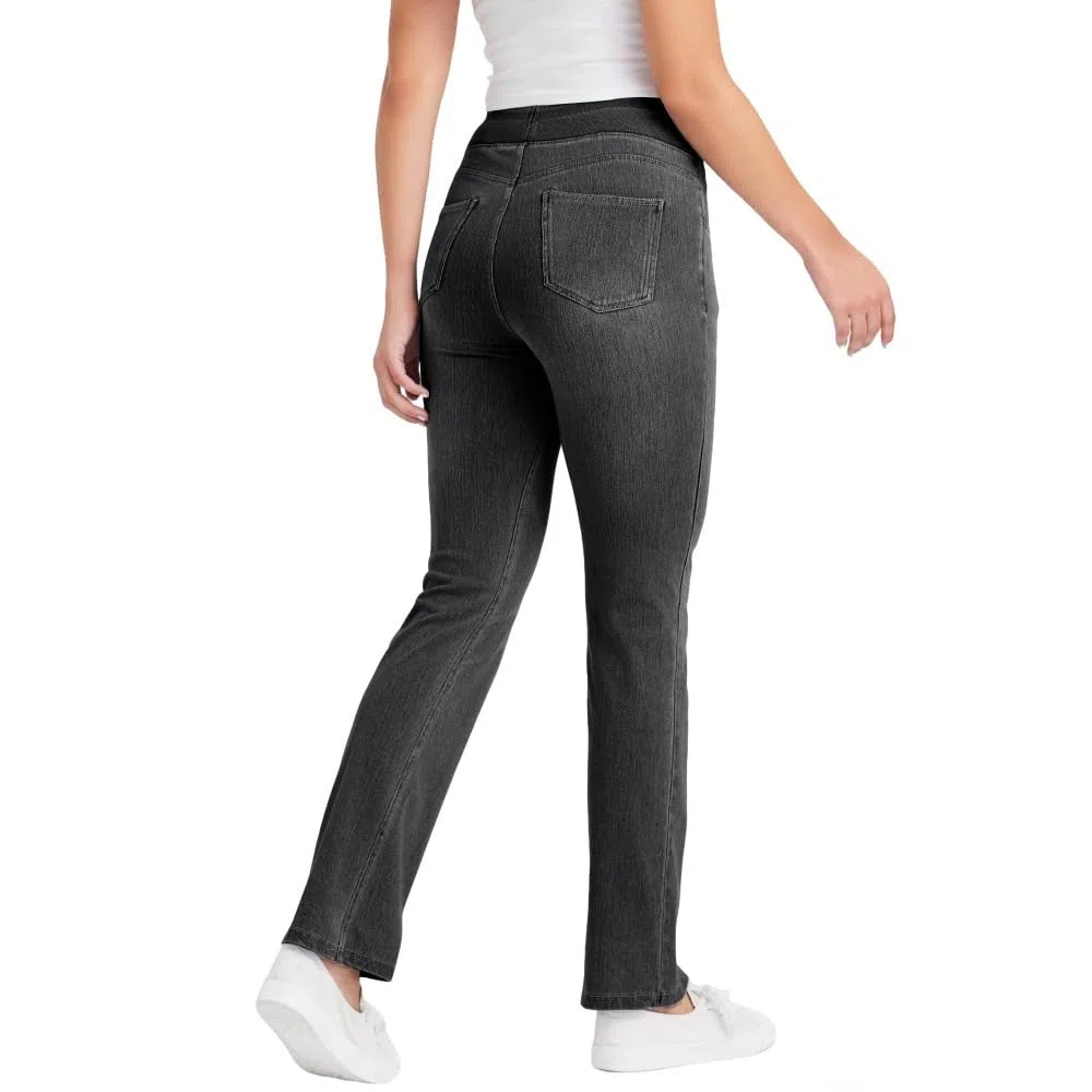 Jeans Mujer Stretch de Tiro Alto Corte Bootcut Lavado Denim Pantalones Casual Efecto Moldeador con Bolsillos Ajuste Recto y Cómodo slim/B/M