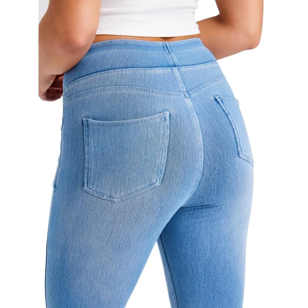 Jeans Mujer Stretch de Tiro Alto Corte Bootcut Lavado Denim Pantalones Casual Efecto Moldeador con Bolsillos Ajuste Recto y Cómodo skinny/C/XS