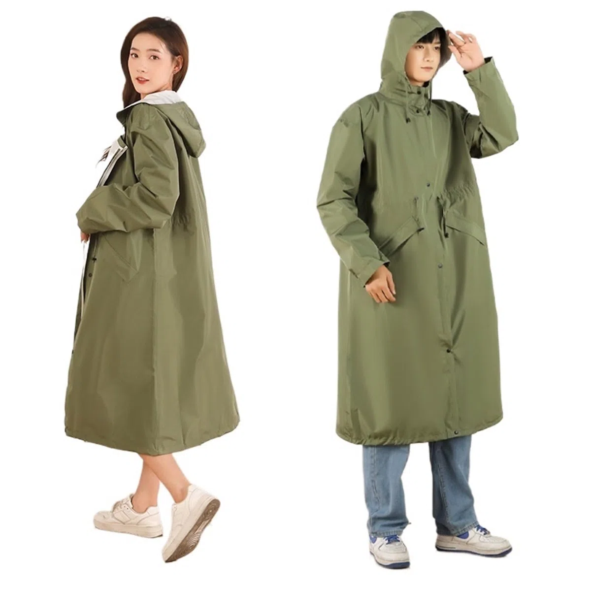 Chubasqueros Impermeable Gabardina larga impermeable for mujer, unisex, for exteriores, senderismo, poncho de lluvia resistente