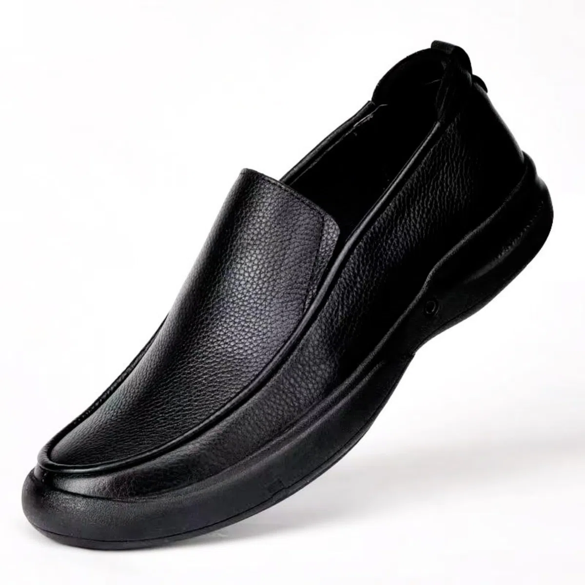 Amtopiyo Mocasines de piel auténtica suave para hombre, zapatos de vestir formales, Negro -, 42 EU