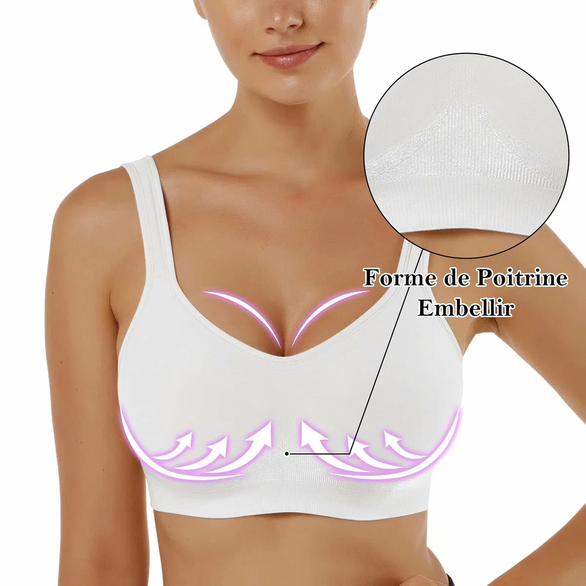 Vertvie Sujetador Deportivo Mujer 1/2/3 Piezas sin Aros con Almohadillas Sujetadores Cómodos para Diario Ejercicio Yoga Dormir(B-Negro+Blanco,M)