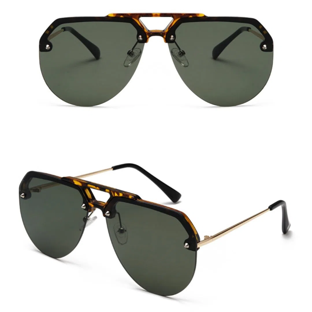 Gafas de sol con protección UV400 | Lentes de colores con remache ovalado y doble puente | Para mujeres, hombres, deportes al aire libre y conducción