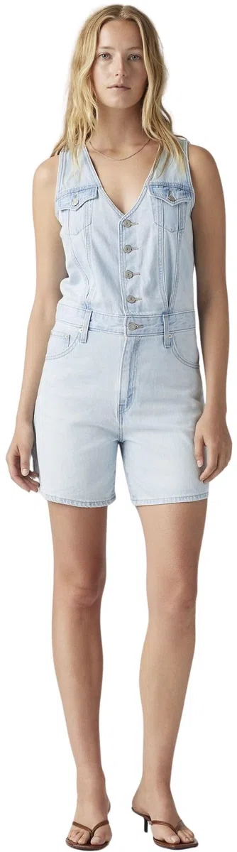 Levi's Mujer Overall Vest Romper con botones, Standard Fit