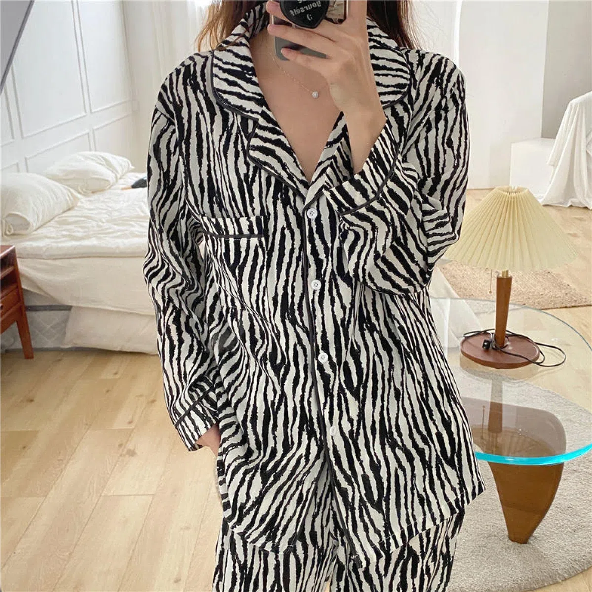 Un Pijama Cómodo Pijamas para Mujer Pijamas para Mujer Conjunto De Dos Piezas De Manga Larga De Algodón para Mujer,Banma-L