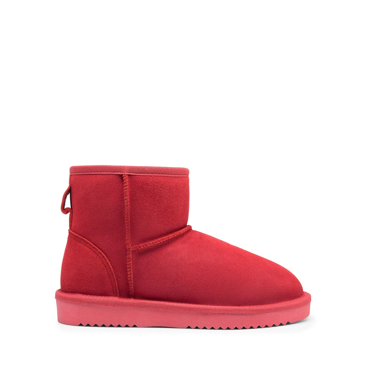 DREAM PAIRS Botas de nieve de invierno para mujer, de piel de ante auténtico, clásicas, cálidas, antideslizantes, cómodas, para exteriores e interiores, Rojo -, 37 EU