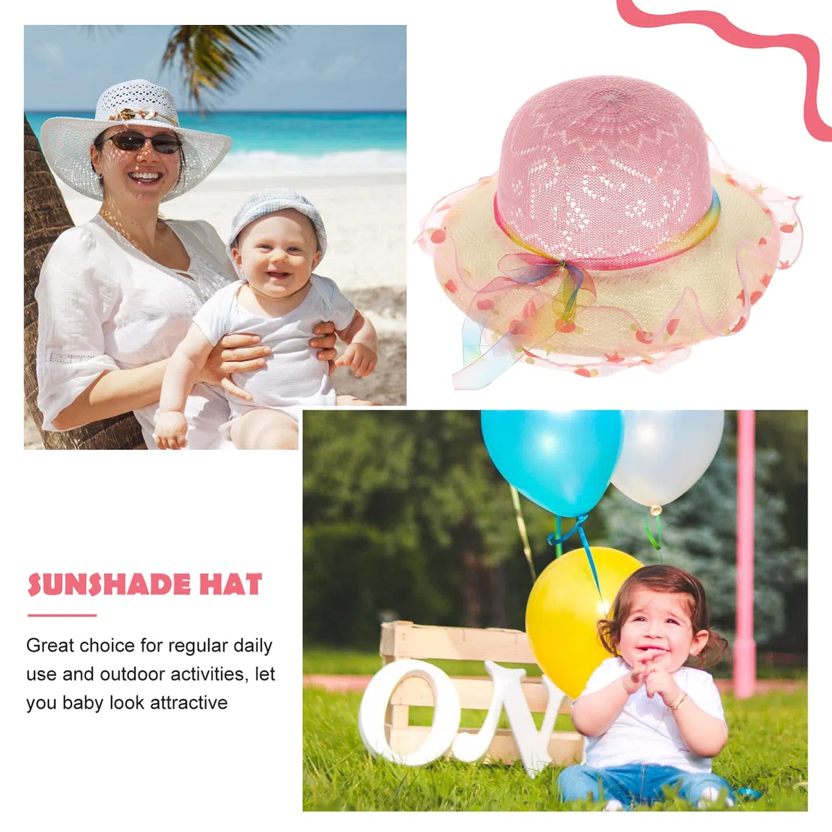 jojofuny 3piezas Sombrero De Sol para Protección UV Sombrero De Playa Transpirable y Ligero para Bebés y Actividades Al Aire