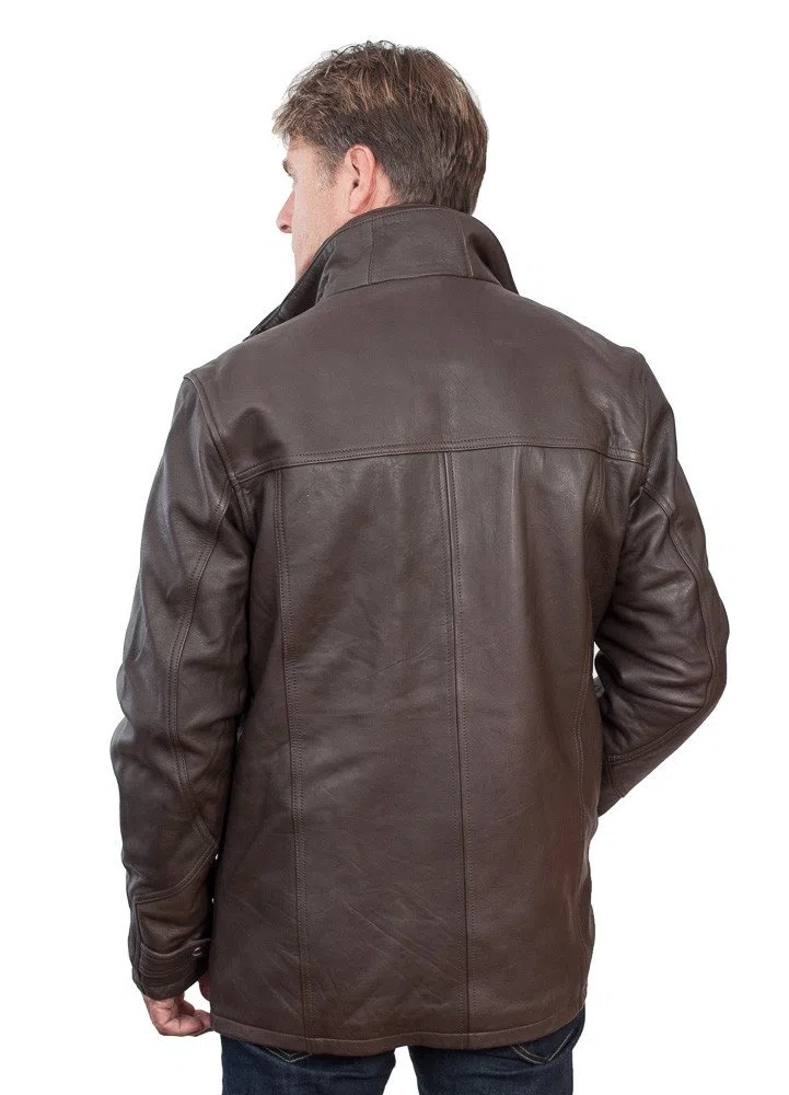 Chaqueta de Cuero Negro Clásico Caliente del Motorista de los Hombres
