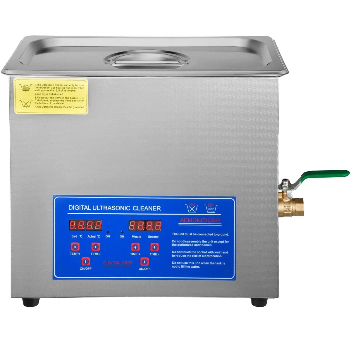 Limpiador ultrasónico de 200W, limpiador de joyas, calentador, temporizador, tanque de 6L, máquina de limpieza de baño, equipo industrial de acero inoxidable