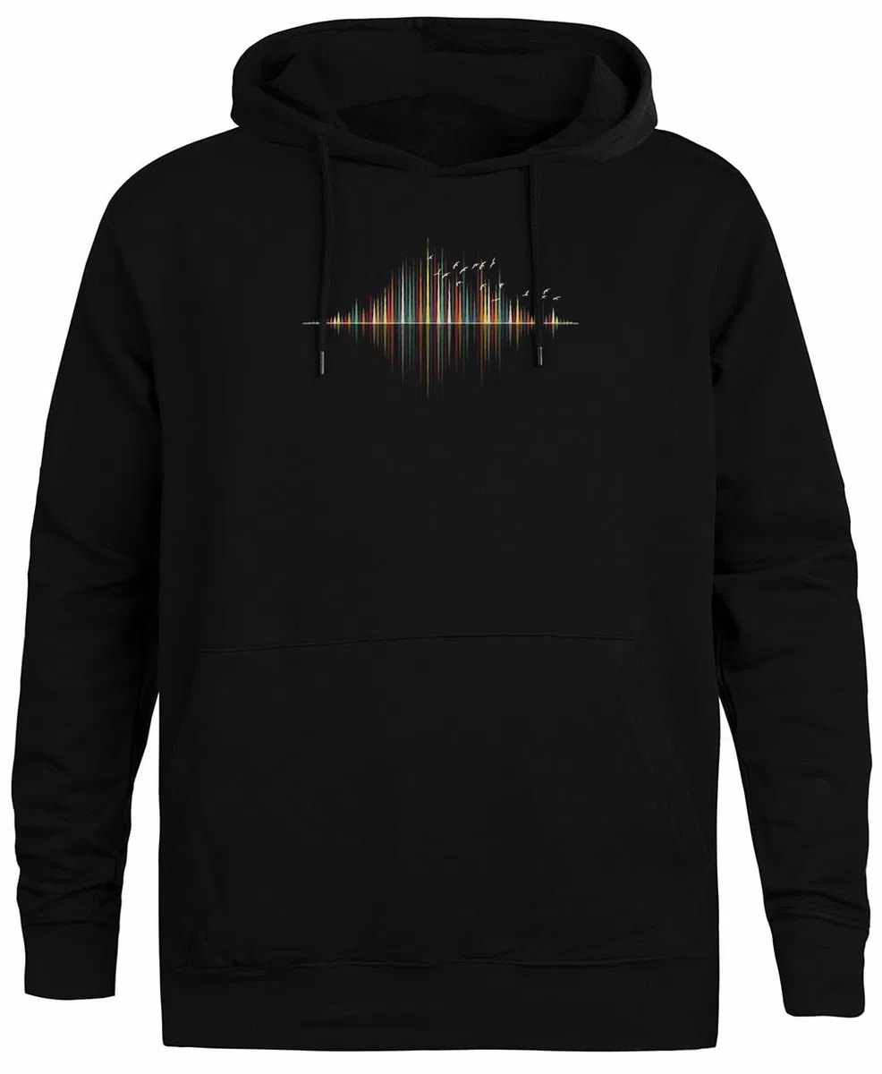 Música De La Naturaleza - Onda De Sonido Jersey con Capucha Negro Sudadera con Capucha Unisex