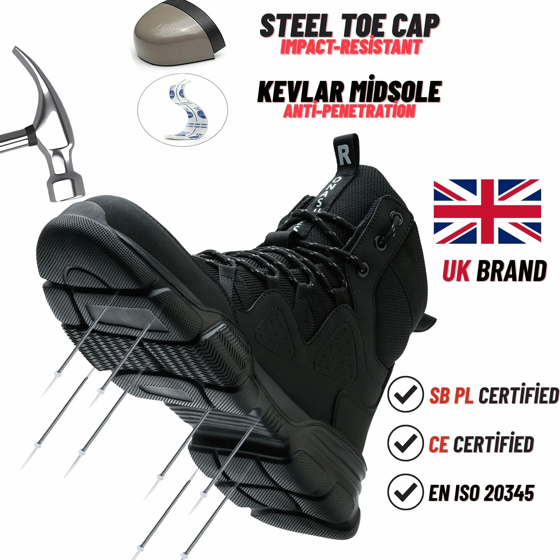 Botas de Seguridad Botas de Trabajo Zapatos de Seguridad Calzado de Seguridad Zapatillas de Seguridad Zapatos de Trabajo Comodos Ultraligeras Transpirables Hombre Mujer